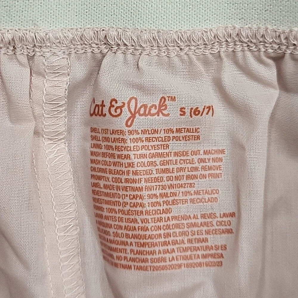 Girls Embroidered Holiday Skirt - Cat & Jack Gold Embroidery Small Size 6/7
